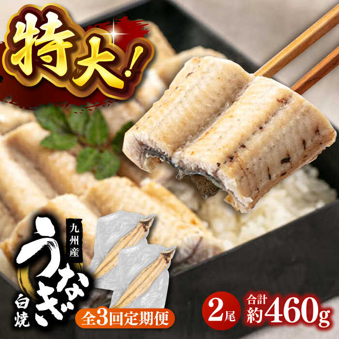 【ふるさと納税】全3回定期便 鹿児島産うなぎ 白焼2尾セット ▼国産 ウナギ 特大 特大 丑の日 白焼き 桂川町/山水商事 [ADAH015]