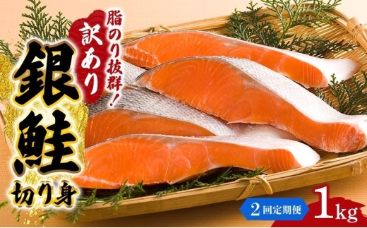 【 2回 定期便 】 訳あり 鮭 1kg 切り身 サケ 銀サケ サーモン 冷凍 切身 ハラス カマ 魚 魚介 海産物 大容量 不揃い 業務用 箱 おかず おつまみ 酒の肴 朝食 ごはんのお供 お弁当 弁当 簡易包装 まとめ買い ストック 時短 便利 焼き魚 惣菜 キャンプ アウトドア 大満足 人気 おすすめ 家庭用 自宅用 岩沼 宮城