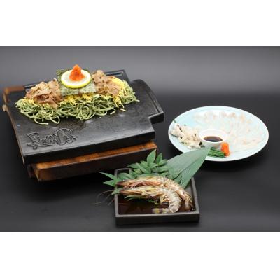 ふるさと納税 山口市 至福贅沢!「瓦そば・とらふぐ・秋穂車海老」プレミアム3選 D414