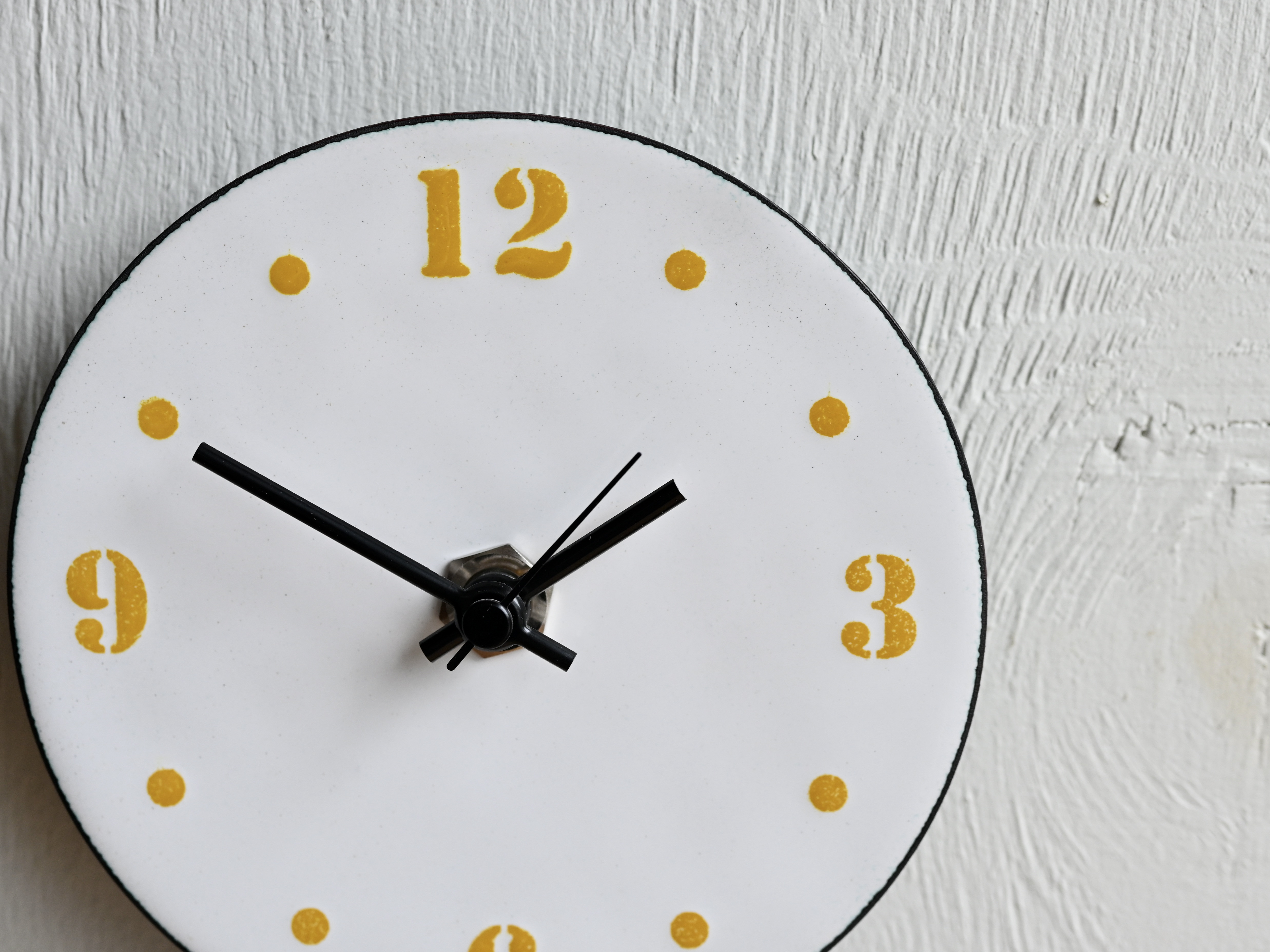 時計 壁掛け時計 文字盤S 七宝／白地に黄色文字