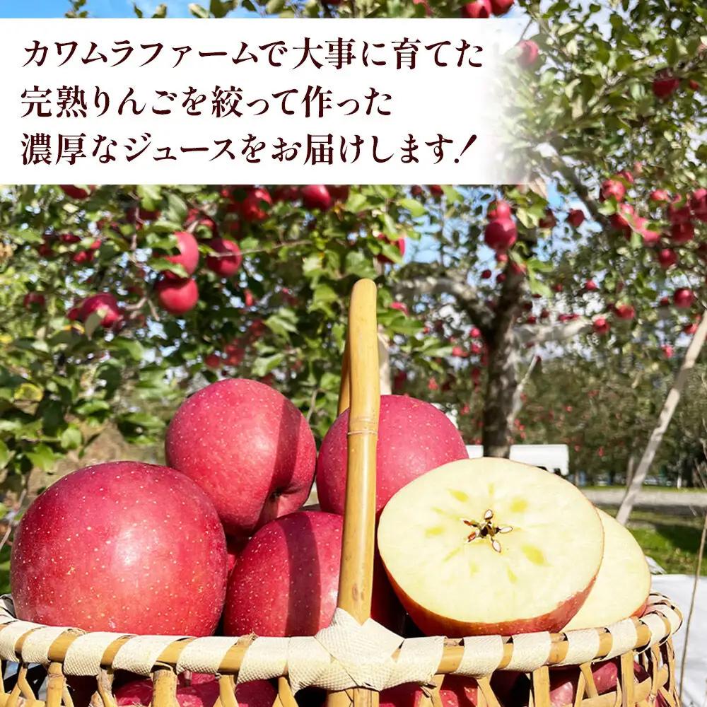 りんごジュース 無添加 葉とらずふじ 1L×6本 カワムラファーム ストレート 青森県 弘前市 着色料・保存料不使用