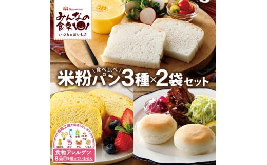東北日本ハム《みんなの食卓》 米粉パン食べ比べ3種セット　計6袋(3種類×各2袋) 　【冷凍便】 SA2339
