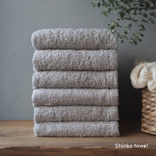 【TVで紹介！】おぅ！え～やん フェイスタオル（グレー）6枚【泉州タオル 国産 吸水 普段使い 無地 シンプル 日用品 家族 ファミリー】 G2691