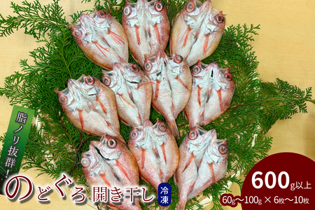 のどぐろ開き干し 600g以上 60g～100g × 6枚～10枚 【033_1786】