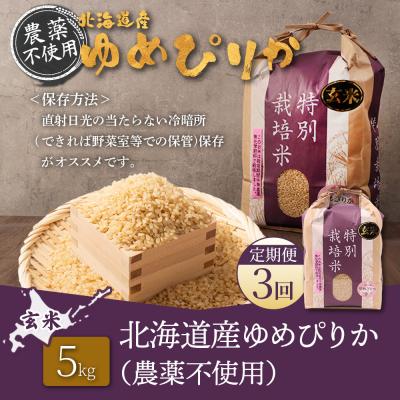 ふるさと納税 羽幌町 【定期便:3回】特別栽培米 ゆめぴりか玄米 5kg(栽培期間中無化学肥料・農薬不使用)【25138】 |  | 03