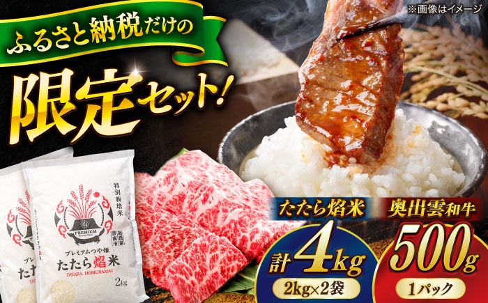 
            【米/肉セット】プレミアムつや姫「たたら焔米」×幻の黒毛和牛「奥出雲和牛」 (2024年産プレミアムつや姫4kg・肩ロース焼肉用500g)  米 コメ 精米 白米 肉 牛肉 焼肉 セット 島根県雲南市/島根県農業協同組合 雲南地区本部 畜産加工所 [AIBQ011]
          