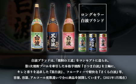 【さつま白波】25度【900ml】×6パック セット【薩摩焼酎】枕崎の定番焼酎 B3-56_酒・アルコール 芋焼酎 焼酎 _【配送不可地域：離島】【1621081】