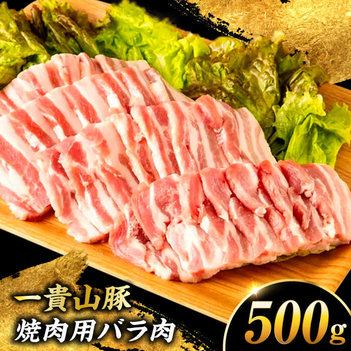 【ふるさと納税】一貴山豚 焼肉用バラ肉 計500g(250g×2p) 糸島市 / いきさん牧場 豚肉 [AGB034]