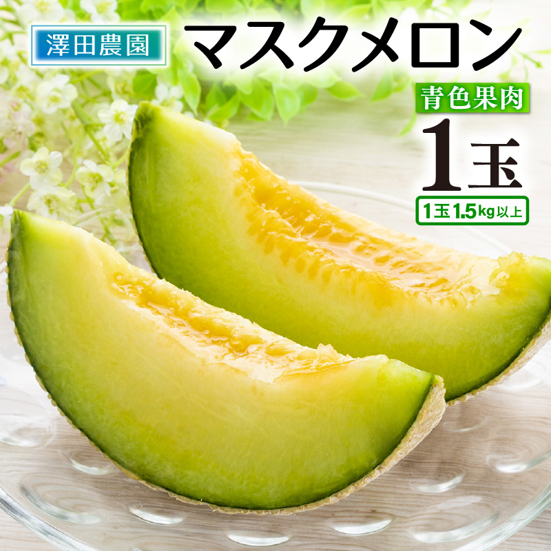 【先行予約】青肉マスクメロン（1.5kg以上 1玉入）味も見た目も抜群！アールスメロン  / 期間限定 果物 フルーツ 産地直送 青肉 人気 ギフト 贈答 ※2025年7月上旬より順次発送