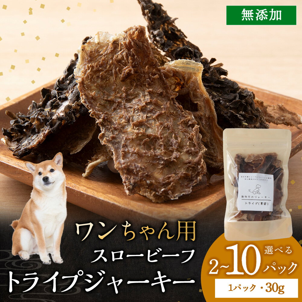 【ふるさと納税】放牧牛 スロービーフ トライプジャーキー(犬用) 選べる60g〜300g 2パック〜10パック (1パック30g) 杉山牧場 北海道 浜頓別 肉 牛 牛肉 ウエットエイジング北海道ふるさと納税 ふるさと納税 北海道 浜頓別 通販