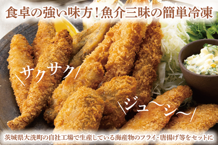 【数量限定】 海産物 フライ 唐揚げ セット 大洗 冷凍 魚介類 大洗 エビ カキ シシャモ メヒカリ ワカサギ_AV003