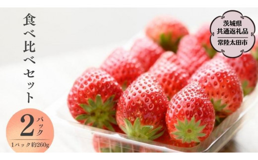 《 2027年 収穫分 》 朝摘み いちご3種 食べ比べ 約260g×2パック (茨城県共通返礼品 常陸太田市) 先行予約 檜山いちご園 国産 朝採り 朝採れ いちご イチゴ 苺 くだもの 果物 フル