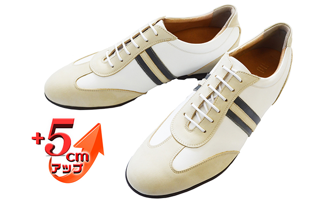 
レザースニーカー 本革 カジュアルシューズ 5cmアップ シークレットスニーカー No.899 ホワイト [№5990-0283]
