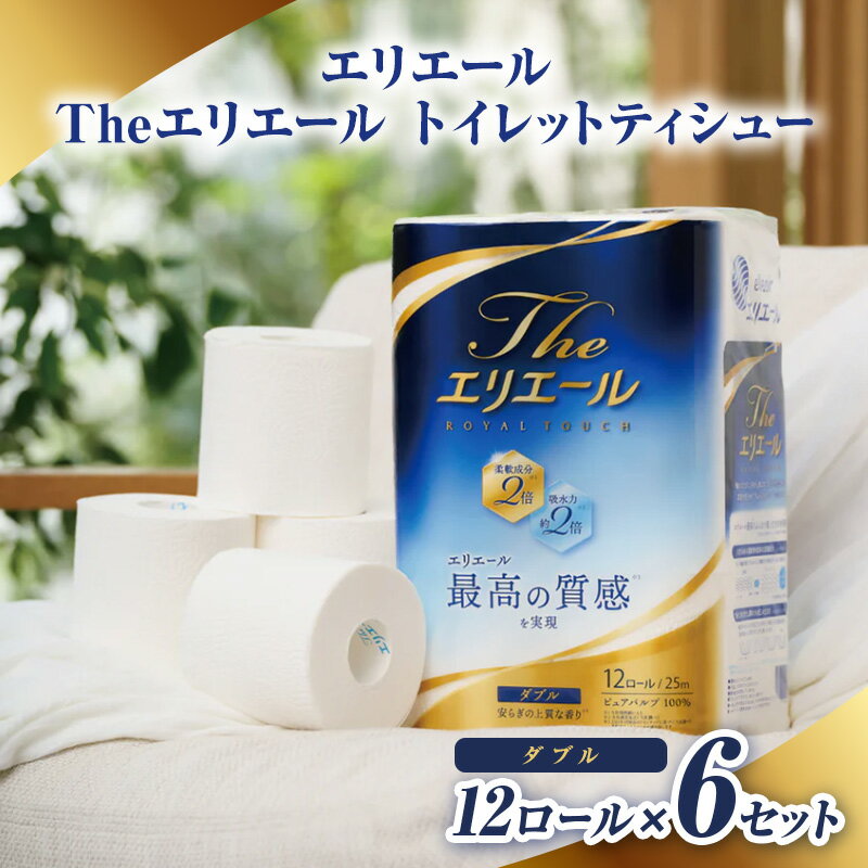 【ふるさと納税】エリエール Theエリエール トイレットティシュー12ロール×6セット ダブル　日用品 消耗品 生活用品 トイレ トイレットペーパー 静岡県 島田市　お届け：2026年3月中旬より順次発送いたします。
