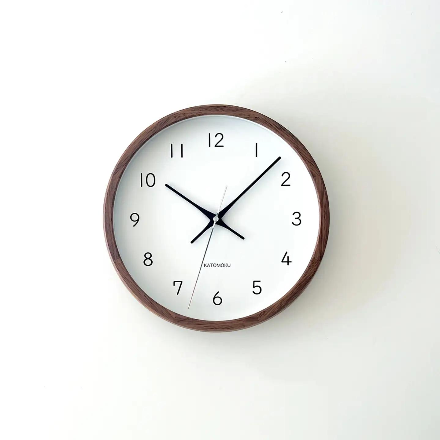 KATOMOKU muku clock 木製掛け時計（ウォールナット)　km-104WA