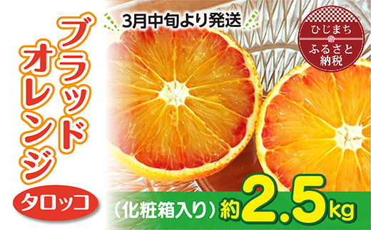 
                  3月下旬より発送 ブラッドオレンジ(タロッコ)2.5kg(11玉～20玉) 化粧箱入り【1134446】
                