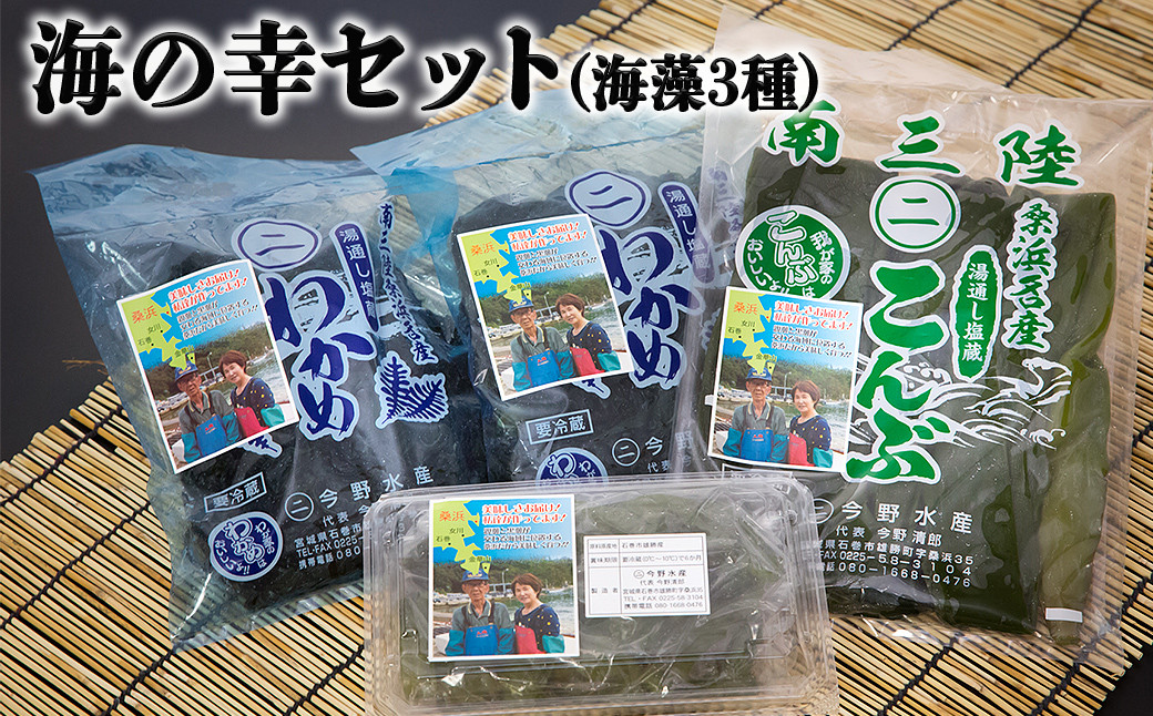 
今野水産の海の幸 塩蔵わかめ・塩蔵こんぶセット
