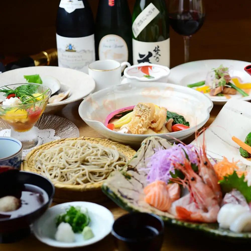 日経新聞お取り寄せランキング全国1位の店　そばの栽培から茹で方まで徹頭徹尾のこだわり　石挽き十割(いしびきじゅうわり)そば　老梅庵（ろうばいあん）食事券￥10,000 【そば 蕎麦 十割そば 石臼 手
