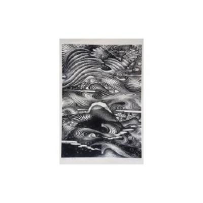 ふるさと納税 境町 【数量限定】【木版画家・冨張廣司】雲湧く(40cm×28cm・額付)