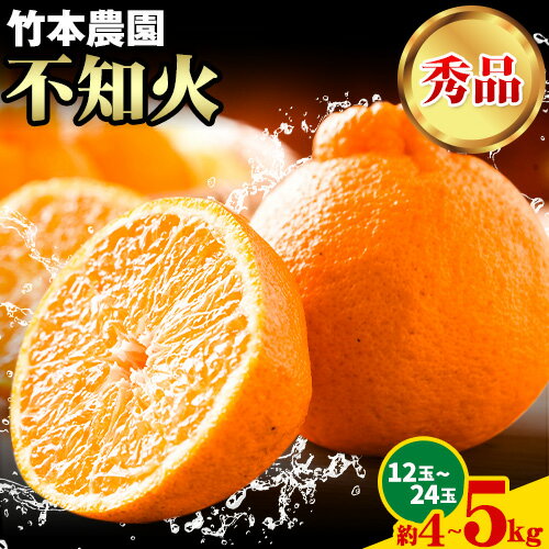 【ふるさと納税】秀品不知火（デコポンと同品種）12玉〜24玉 約4kg〜5kg《2026年3月中旬-5月上旬頃出荷》竹本農園 和歌山県 日高川町 旬 新鮮 果物 柑橘 フルーツ 国産 送料無料 デコポン でこぽん 不知火 しらぬい シラヌイ ミカン みかん