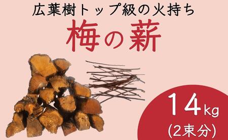 【 広葉樹トップ級の火持ち】梅の薪 14kg / 梅ボーイズ / 広葉樹 / 焚き火台や薪ストーブにぴったり約35cm umehkr001A