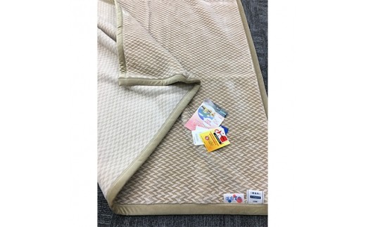 
                  C.R.P加工毛布　クロスマイヤー毛布　シングルサイズ　ベージュ　1枚　11701柄[0627]
                