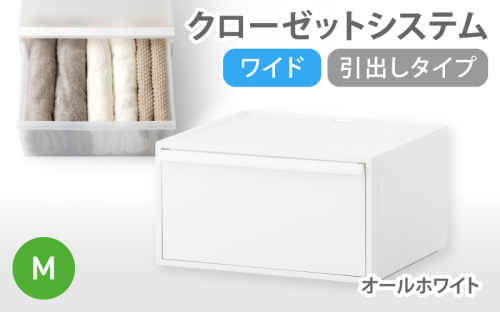 クローゼットシステム ワイド引出し（M） CS-WD2 オールホワイト  (5色からお好きなカラーが選べる)  ／ クローゼット 収納 組み合わせ 引出し ライクイット like-it 奈良県 葛城市【like024-1A】