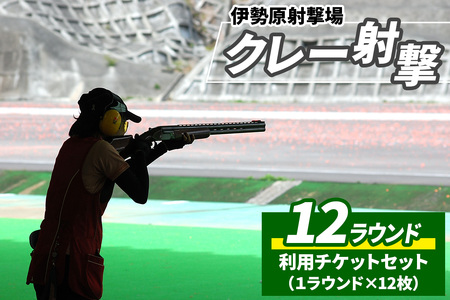 「伊勢原射撃場」クレー射撃 12ラウンド利用チケットセット (1ラウンド×12枚) [1029]