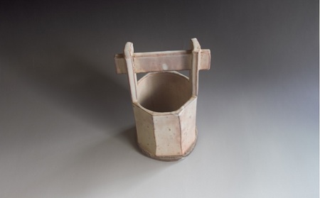 萩焼　8代佳炎作 萩手桶花入｜HG000609