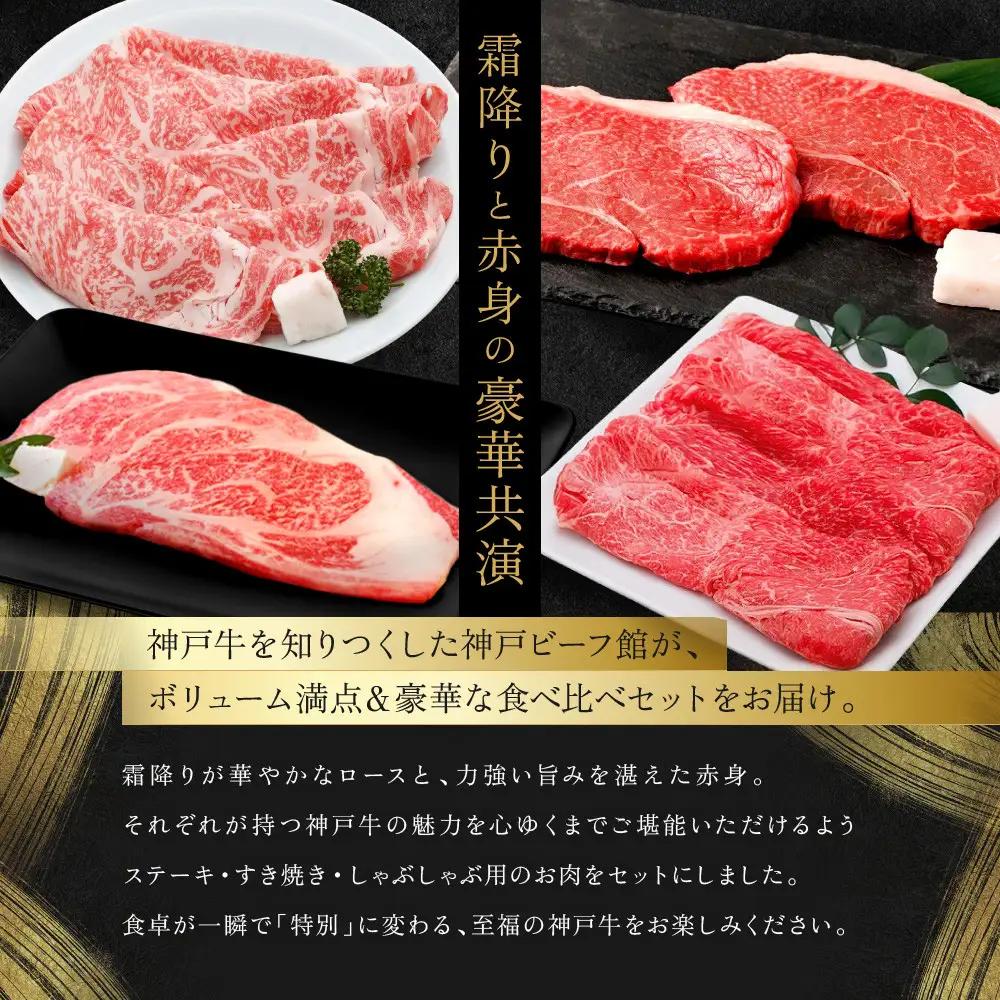 【冷蔵便】神戸牛　紅白食べくらべセット　800g+1.2kg（計2kg）
