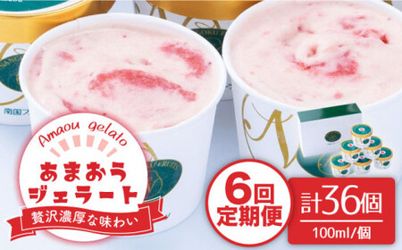【全6回定期便】【2026年4月以降発送】先行予約！福岡産あまおうジェラート100ml×6個＜南国フルーツ株式会社＞那珂川市 あまおうジェラート[GCD047]