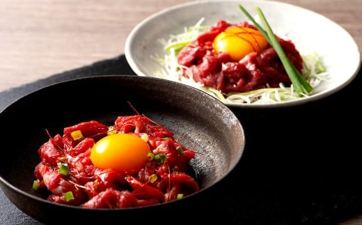 熊本特産馬刺し ユッケ食べ比べセット ユッケ ネギトロ 馬刺 馬肉 ばさし 計約250g