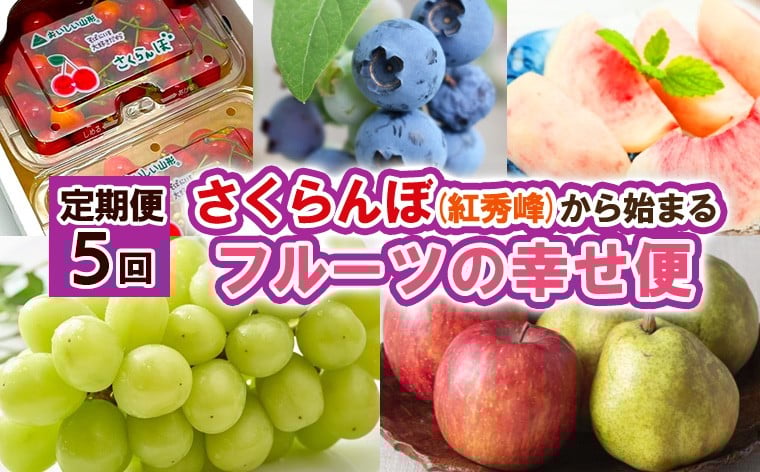 
                  【定期便5回】さくらんぼ(紅秀峰)から始まるフルーツの幸せ便 【令和8年産先行予約】FS25-626 くだもの 果物 フルーツ 山形 山形県 山形市 2026年産
                