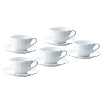 【ふるさと納税】ノリタケ【シェール ブラン】カップ&ソーサーセット(5客)【1637781】