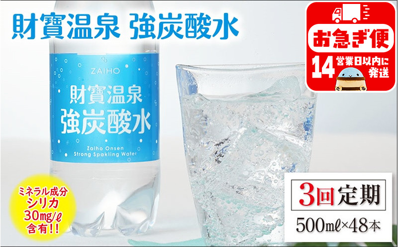 
            C3-22140／【3回定期】財寶温泉　強炭酸水 500ml×48本
          