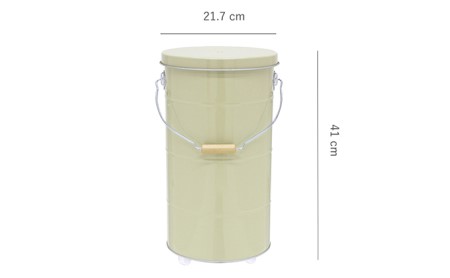 バケツ職人が作るトタンの米びつ・10kgキャスター付／純国産 防虫 インテリア 緑