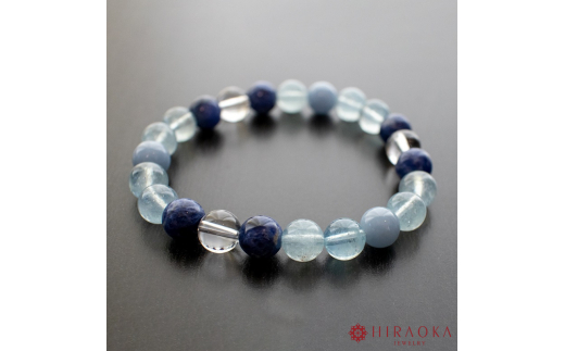 恋縁結びパワーストーンブレスレット男性用(縁結び03)･8mm玉 (20.8cm)