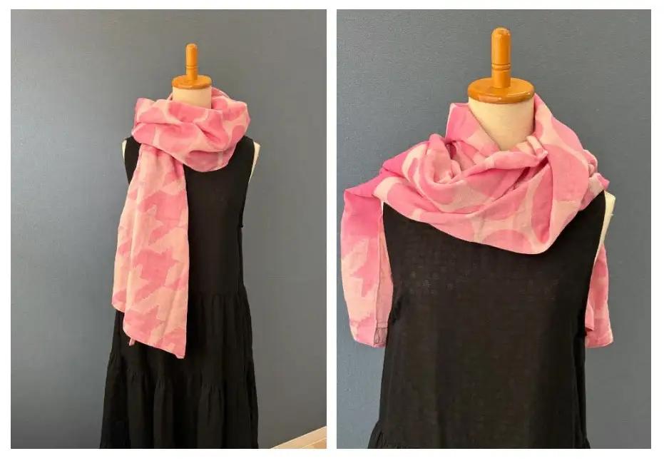 【HiraTen】播州織ストール（ピンク）　40-29-PI