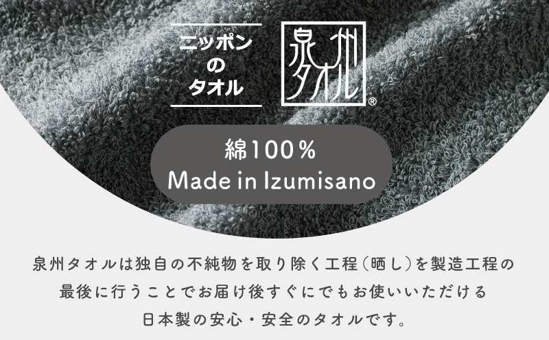 濃色カラー バスタオル 2枚（グレー）【泉州タオル 国産 吸水 普段使い シンプル 日用品 家族 ファミリー】 099H3733_イメージ5