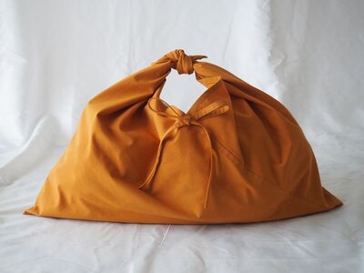 あづま袋 （エコバッグ） カラー キツネ Lサイズ 1セット ／ Maco 風呂敷 風呂敷バック 綿ポリ 奈良県 田原本町