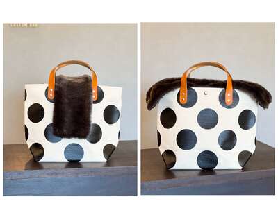 エコファーバッグカバー　無地ダークグレーM【cbm11】