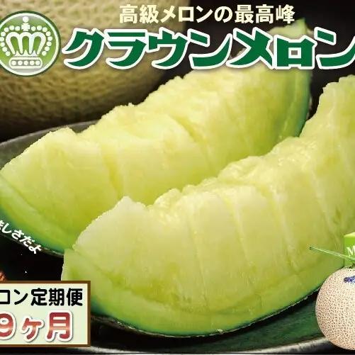 クラウンメロン マスクメロン 白等級 中玉 青肉 クラウンメロン【1玉】【9ヶ月定期便】