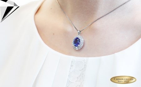 4ctUP プラチナタンザナイトダイヤモンドペンダント MJ1037 ジュエリー ネックレス 宝石 アクセサリー ネックレス