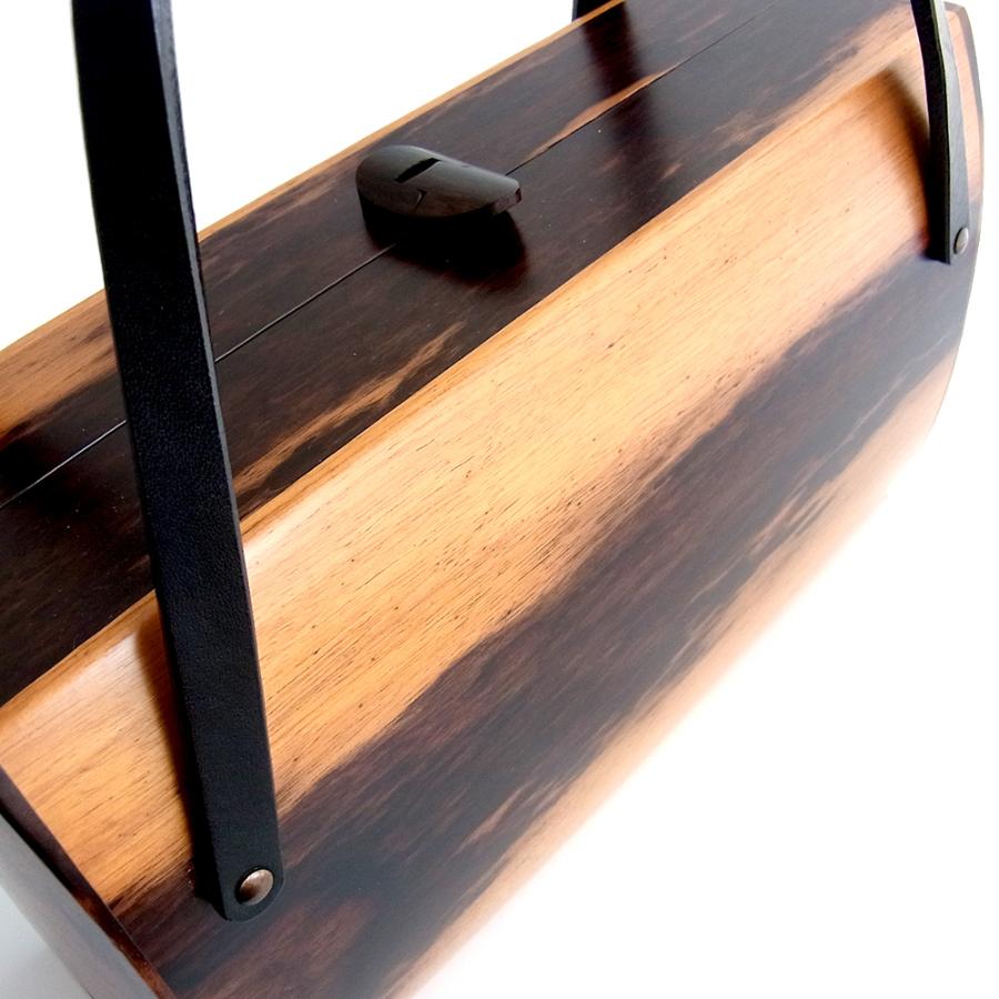 ＜熊野洞＞黒柿ボストンバッグ