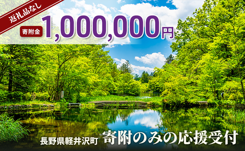 
            [№5328-0370]【返礼品なし】長野県軽井沢町 寄附のみの応援受付 1,000,000円コース（返礼品なし 寄附のみ 1,000,000円）
          