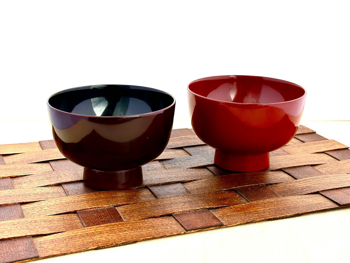 【ふるさと納税】川連漆器　夫婦鉄鉢椀（本溜内黒・皆朱）紙箱入[H2-5501]