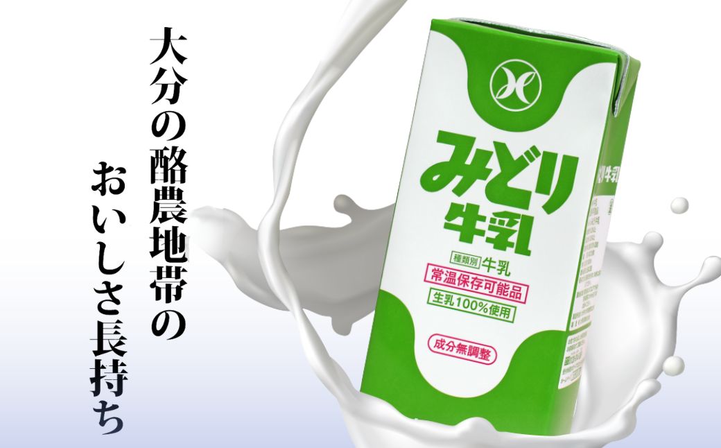 みどり牛乳 1000ml×2ケース (12本) 常温保存可能品 | 常温 牛乳 長期保存 ロングライフ商品 九州 大分県 豊後高田市