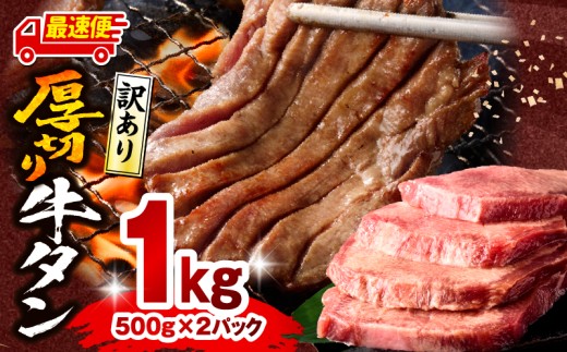 【最速便】《訳あり》厚切り 牛タン 塩味 計1kg (500g×2) 訳あり 牛 牛たん 塩味 牛肉 肉 お肉 にく 肉 精肉 味付き たん タン 牛タン 牛たん タン塩 たん塩 塩タン 塩たん 塩 BBQ 不揃い 小分け 簡単調理 アウトドア 焼肉 厚切り牛タン 厚切 グルメ お取り寄せ 家庭用 人気 おすすめ オススメ 宮崎県 宮崎市 宮崎_M179-014-2W