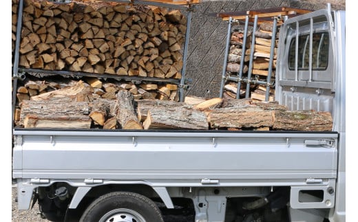 南相木村の薪『広葉樹ミックス（クリ、アカシア、ケヤキ等）』（1立米、軽トラック1台分）～片道100キロ圏内、軽トラックで直接配達～ ※来シーズン用です。（※令和７年12月に割った薪です。使用時期の目安としては、R8年12月頃からとなります。）