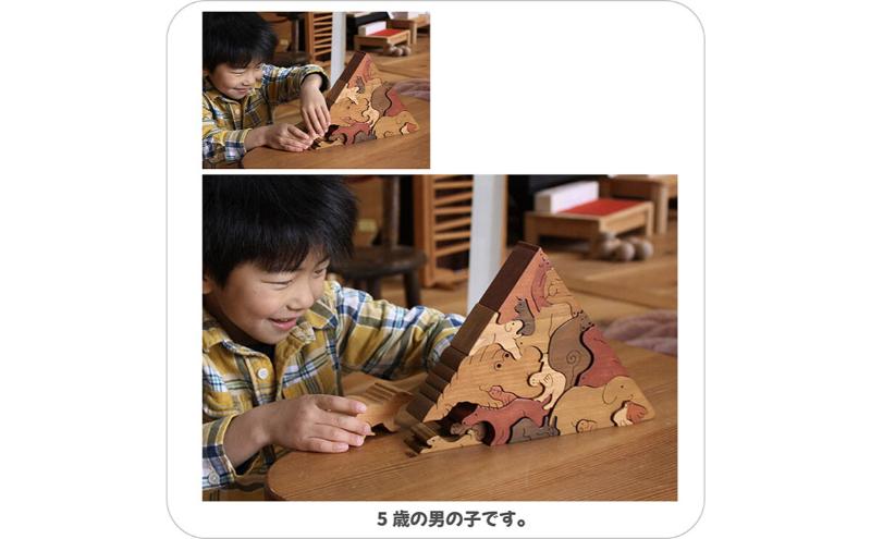 木のおもちゃ/動物のピラミッド（Aタイプ）psc 贅沢でアートな木のパズル 知育玩具 型はめ パズル 日本製 積み木 国産 プレゼント ランキング 誕生日ギフト 親子 木育 家族 ブロック 手作り 頭